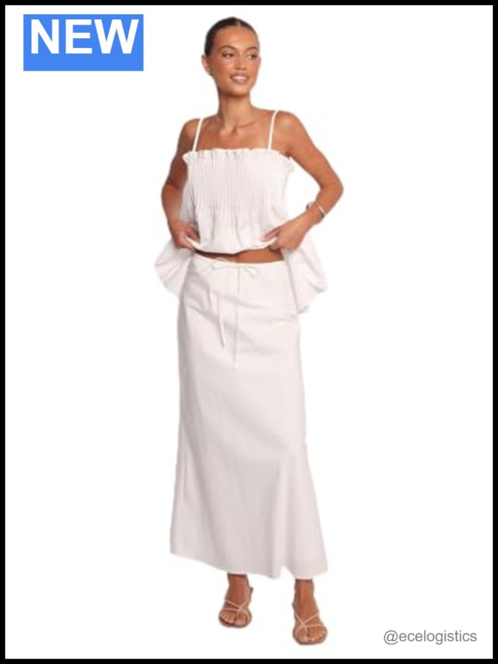 Women's Cotton Maxi Skirt High Rise A-Line Elastic Drawstring